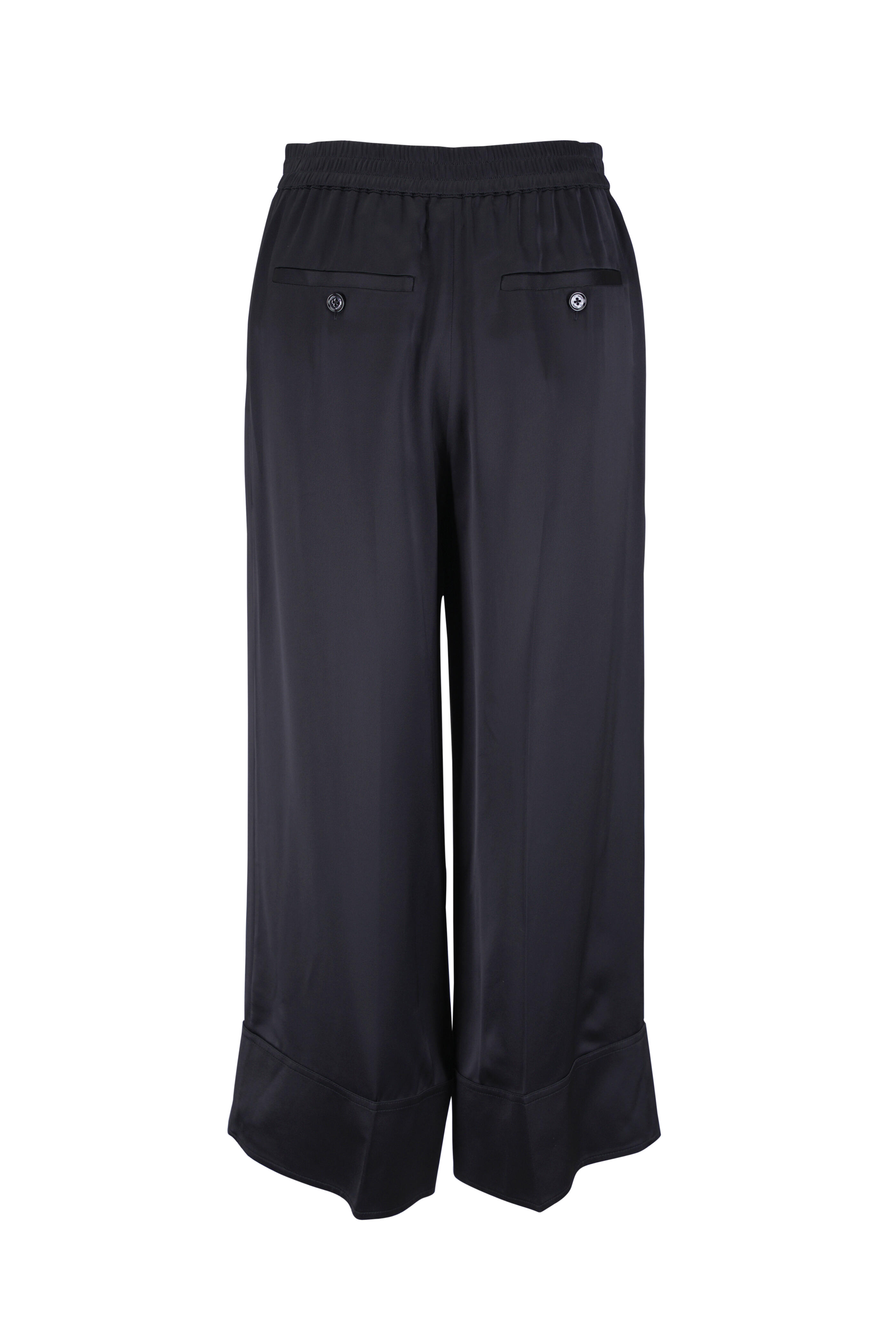 Totême - Black Satin Drawstring Pant - view 4