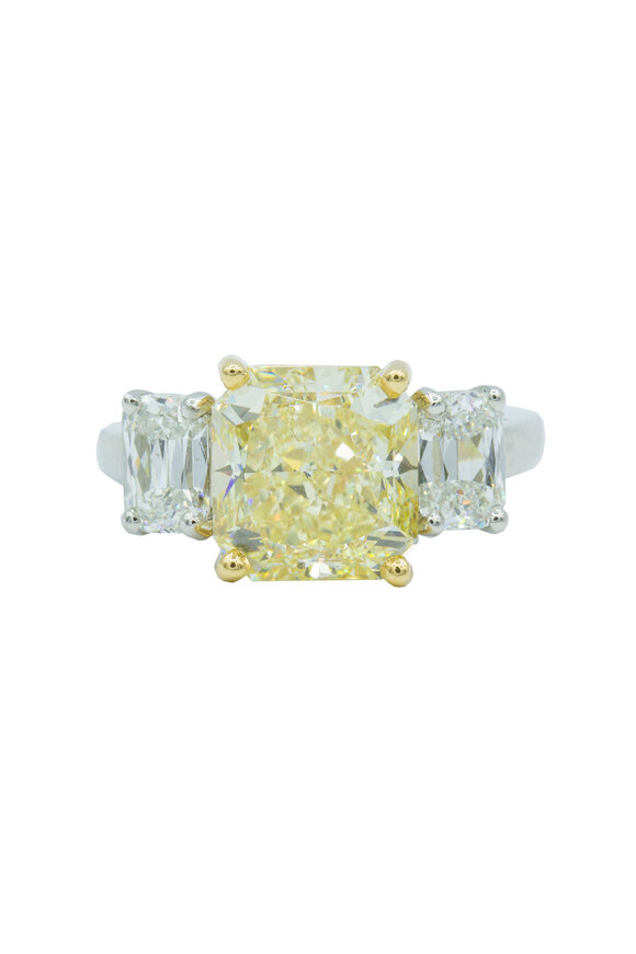 Oscar Heyman - Platinum Yellow Diamond Cocktail Ring