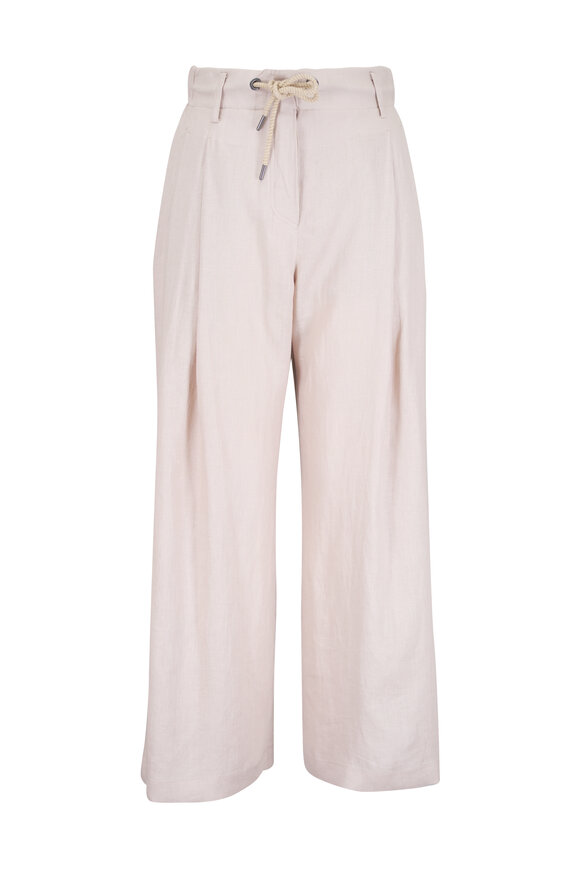 Brunello Cucinelli Yuta Linen Pleated Flare Pant - view 1