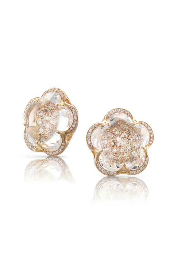 Pasquale Bruni 18k Rose Gold Diamond Crystal Bon Ton Studs