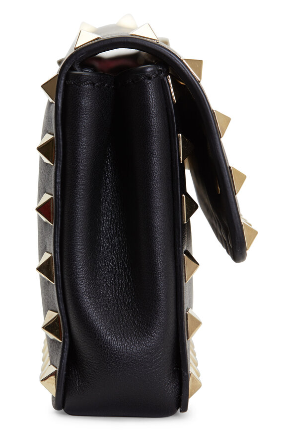 Valentino Garavani - Rockstud Black Leather Bracelet Clutch 