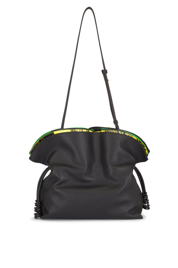 Loewe Medium Millefeuille Flamenco Black Leather Clutch - view 3