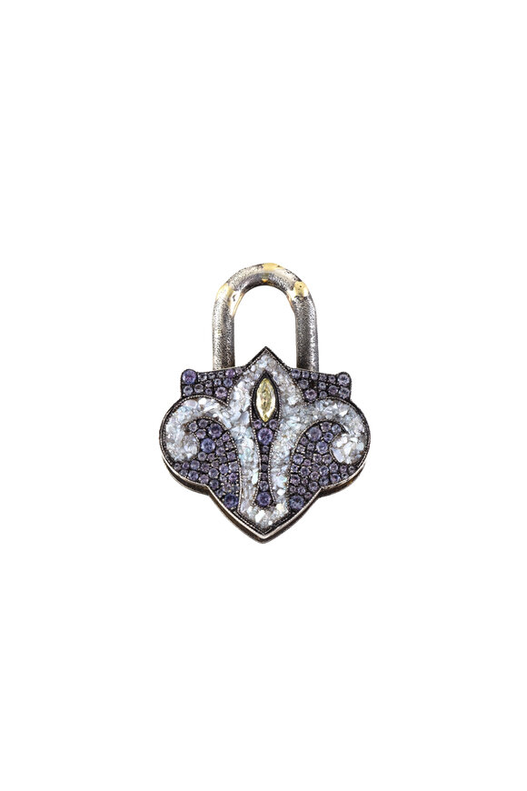 Sevan Bicakci Micro Mosaic Diamond Aspen Leaf Padlock Pendant