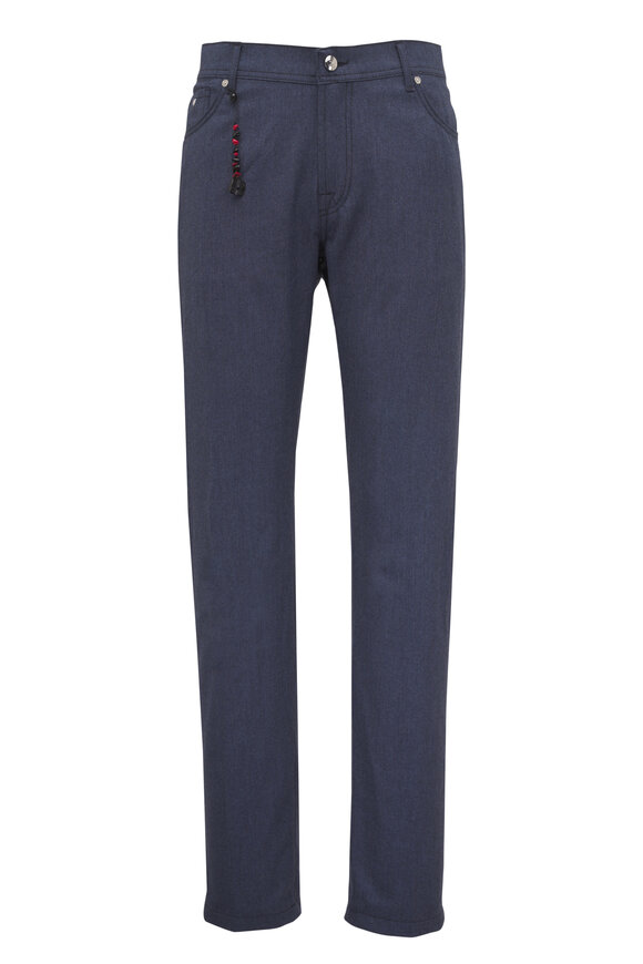 Marco Pescarolo Slate Cashmere Stretch Five Pocket Pant