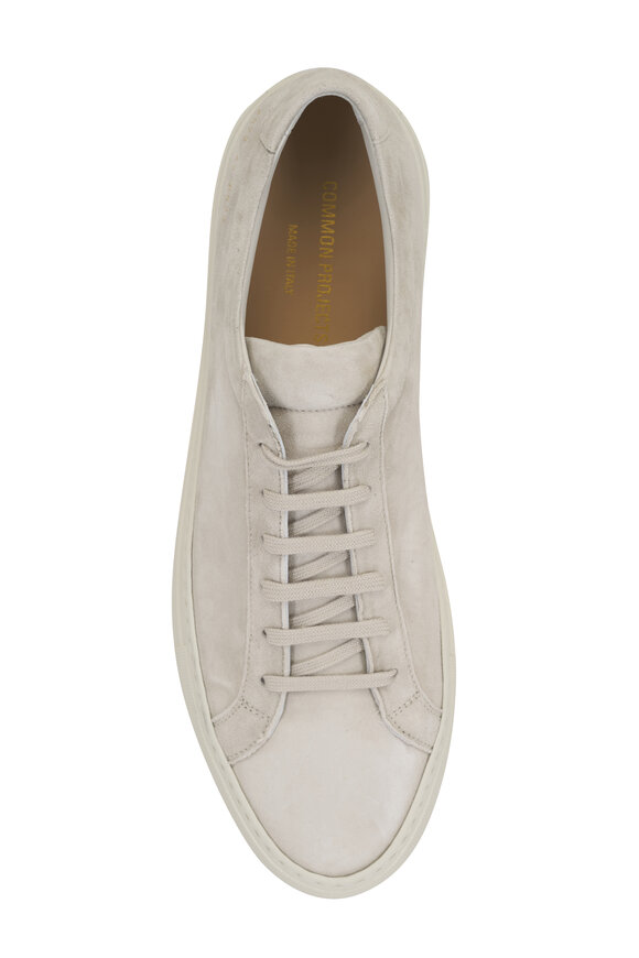 Common Projects Achilles Premium Light Gray Suede Low Top Sneaker - view 4