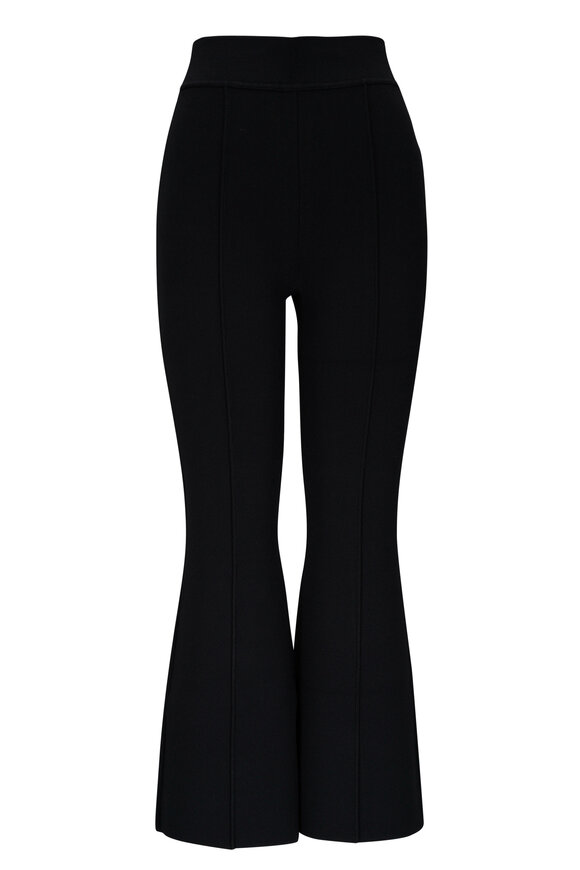 Adam Lippes - Cropped Kennedy Black Compact Jacquard Pant