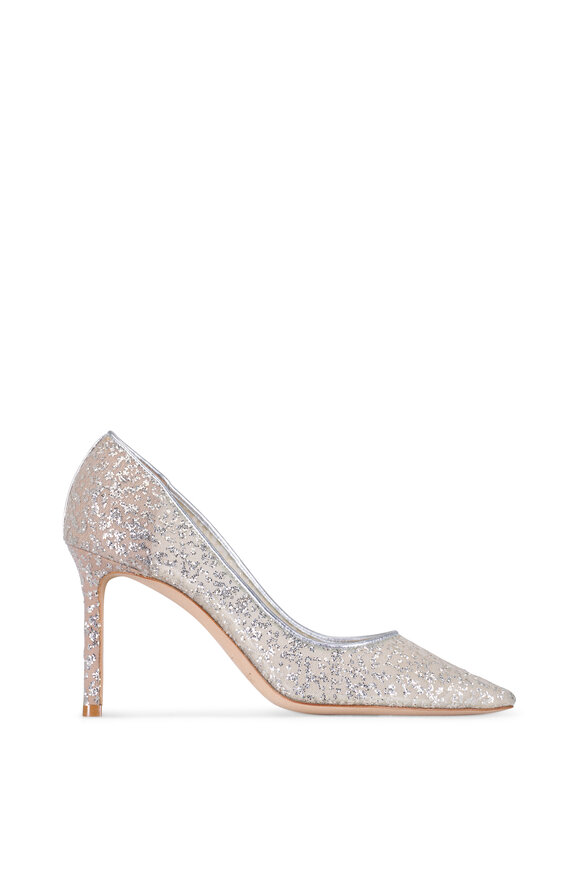 Jimmy Choo - Romy Metallic Nappa Silver Heel, 85mm