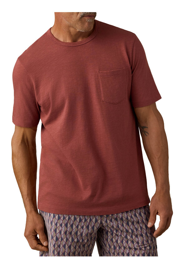Faherty Brand Red Sunwashed Pocket Tee - view 2