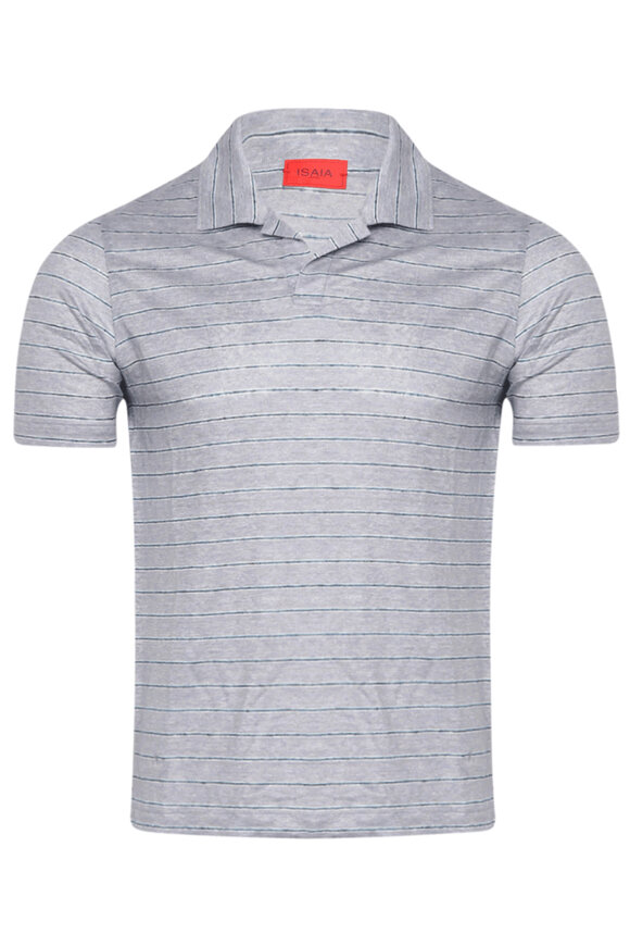 Brunello Cucinelli - Navy Blue Henley Tee | Mitchell Stores