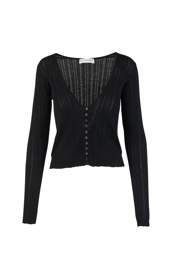 Altuzarra - Black Wool & Cashmere Knit Cardigan 