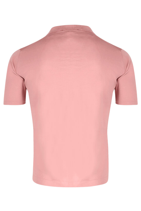 Cesare Attolini Rosa Johnny Collar Polo - view 3