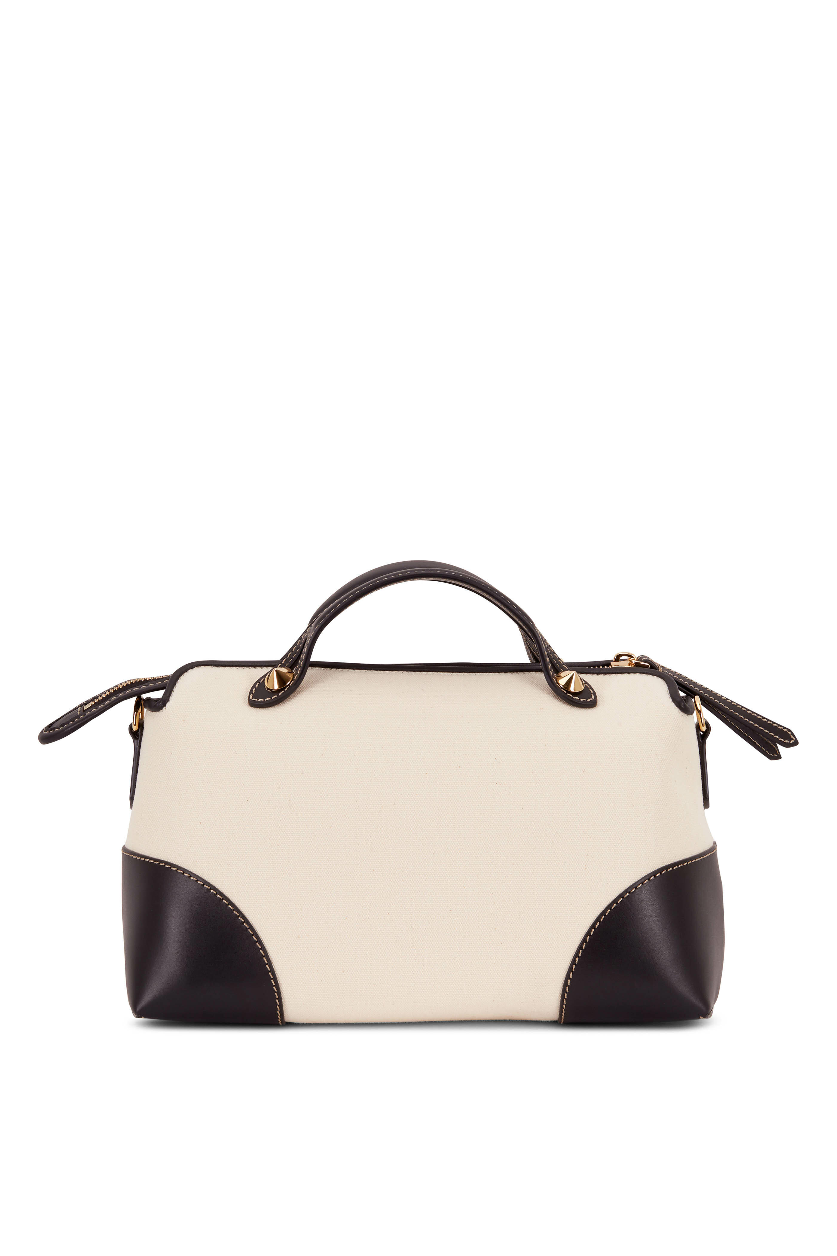 FENDI By The Way Medium Leather Boston Bag White