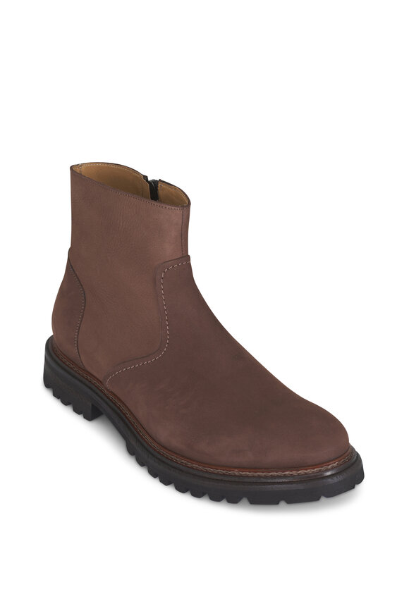 Aquatalia Varon Dark Brown Nubuck Leather Boot - view 1