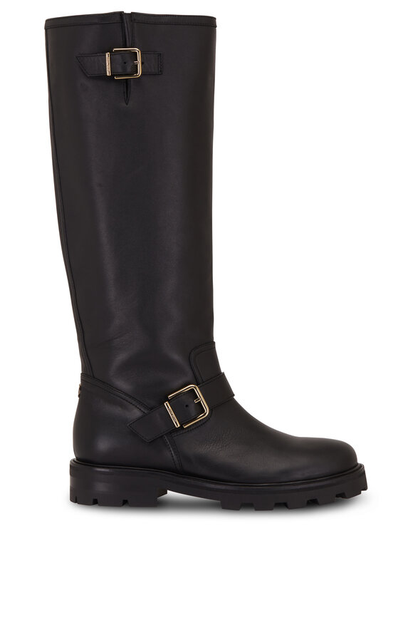 Jimmy Choo - Biker II Black Tall Leather Boot