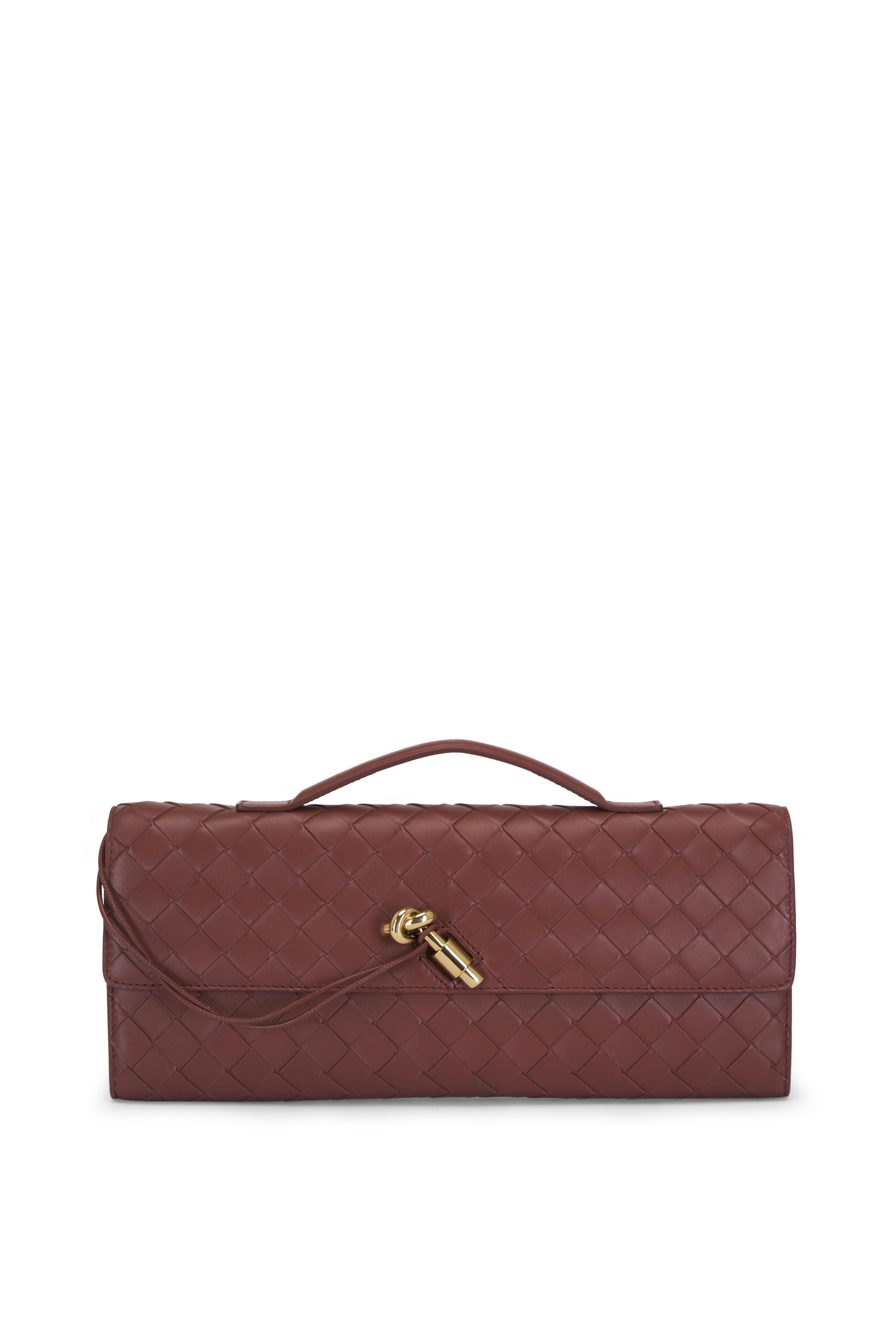 Bottega Veneta - Andiamo Sapele Intrecciato Leather Clutch