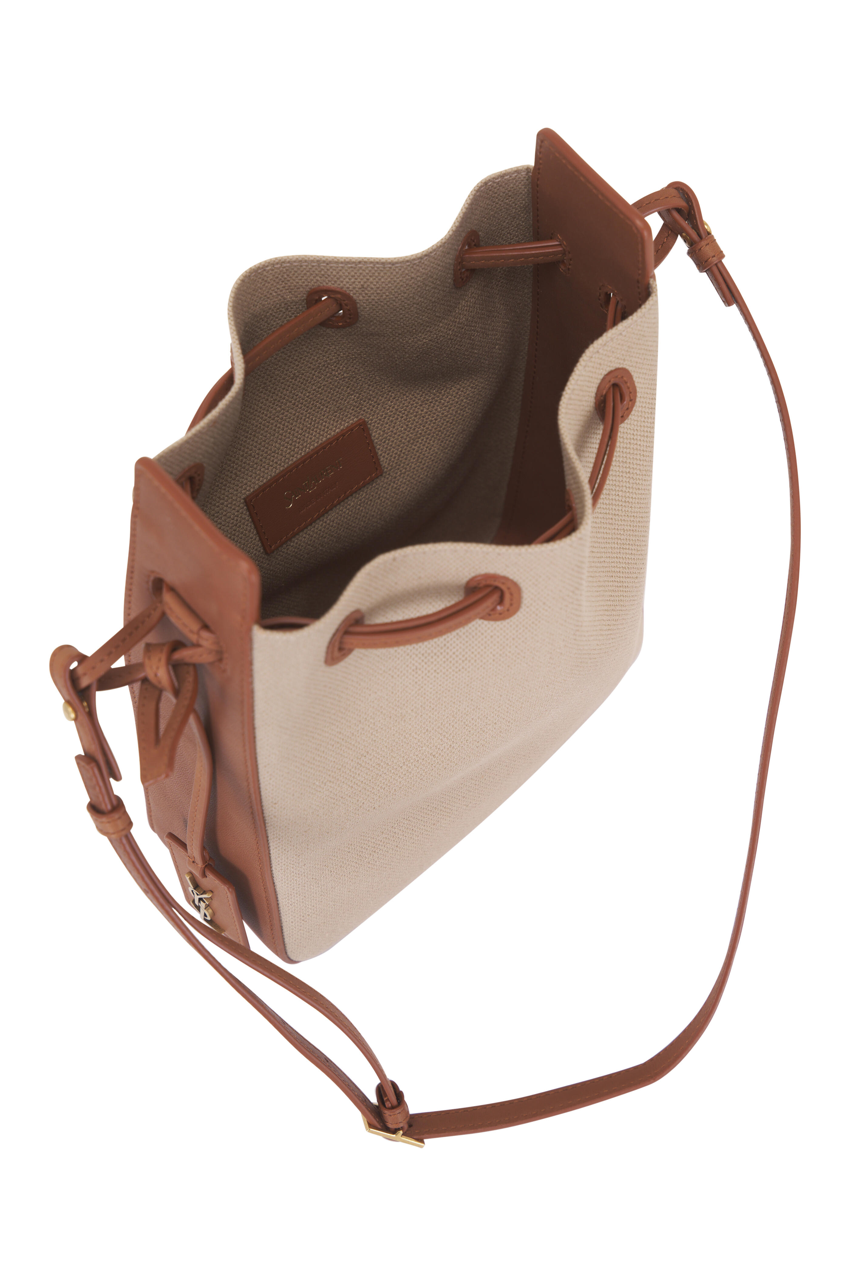 Saint Laurent - Desert Canvas & Leather Bucket Bag
