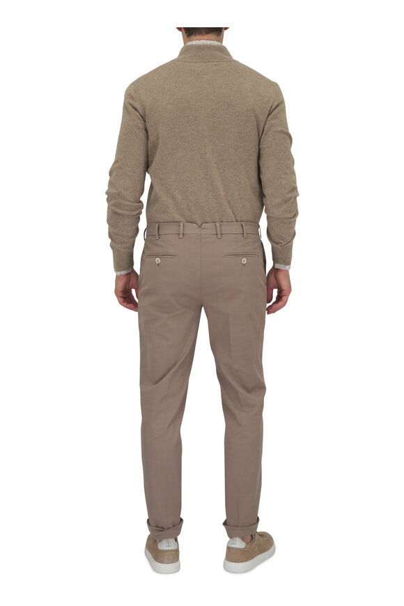 Brunello Cucinelli - Light Brown Cashmere Quarter Zip Pullover