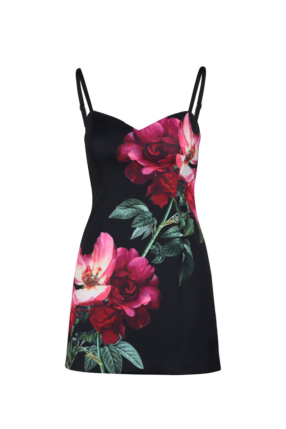 Alice & Olivia Nina Empress Bloom Black Mini Dress