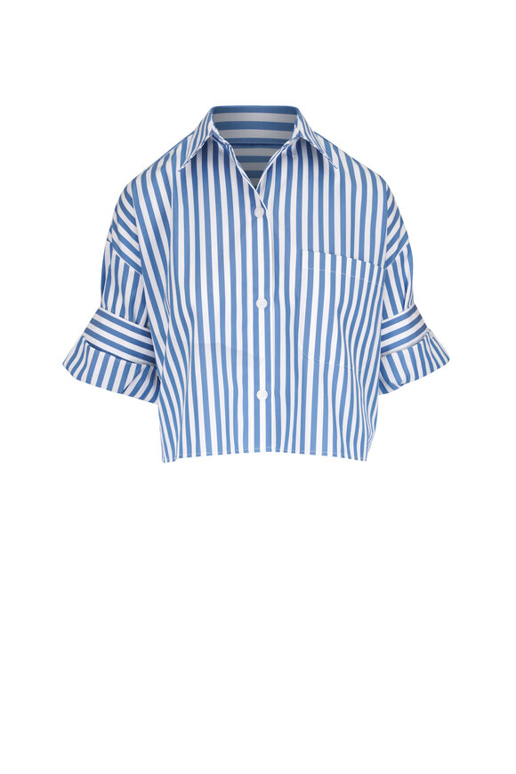 TWP Next Ex White Pinstriped Button Up Shirt