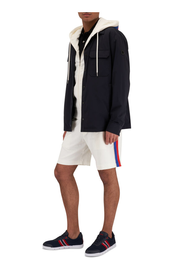 Moncler - White Full Zip Striped Hoodie