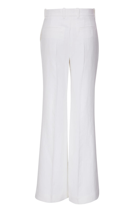 Chloé - Double Linen White Flared Pant