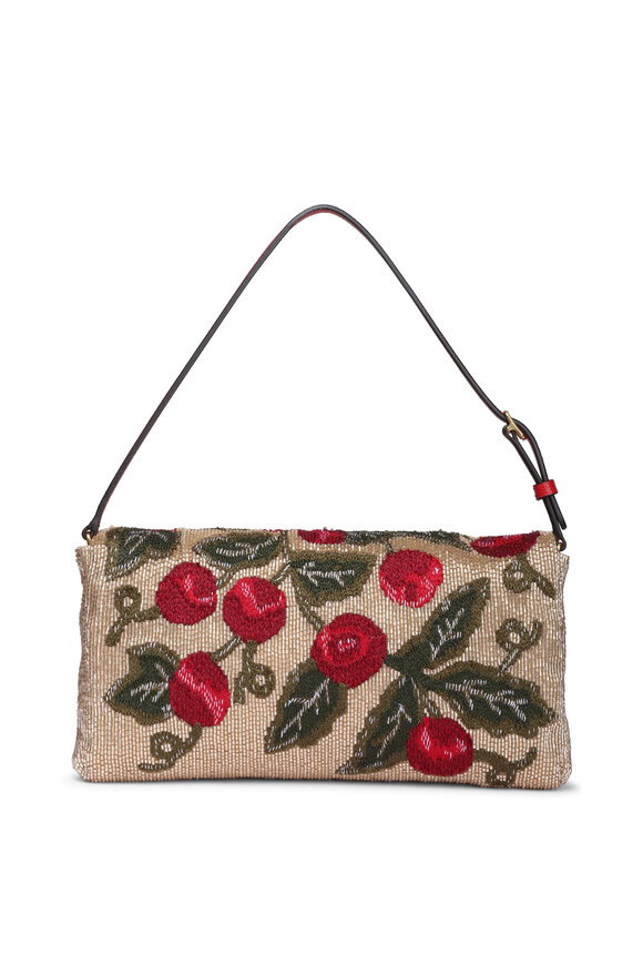 Valentino Garavani Vain VLogo Cherry Embroidered Shoulder Bag - view 5