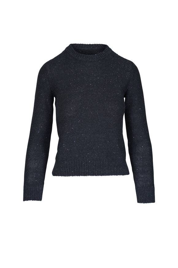 Akris Charcoal Micro Sequin Sweater