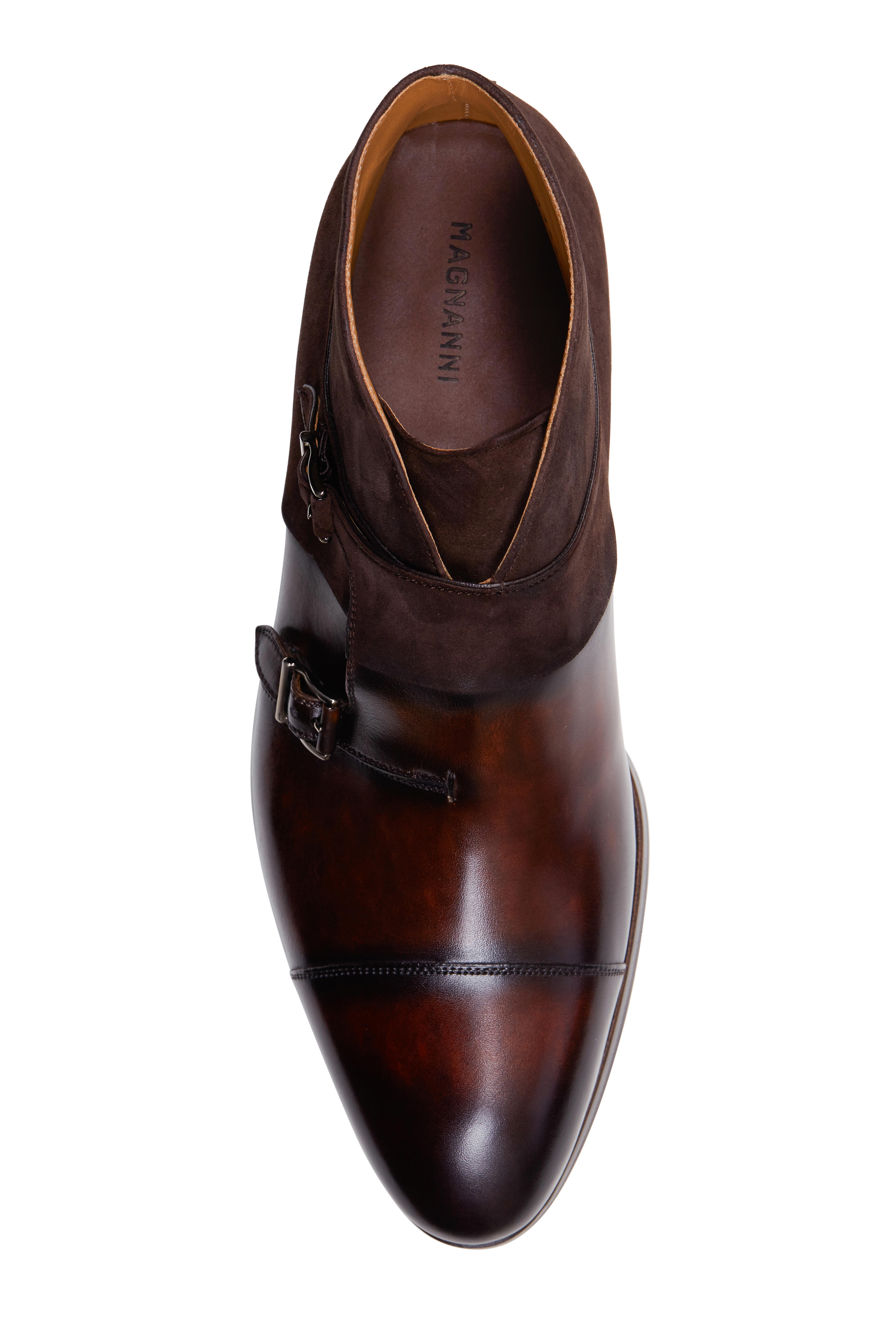 Magnanni - Octavian Brown Leather & Suede Double Monk Boot