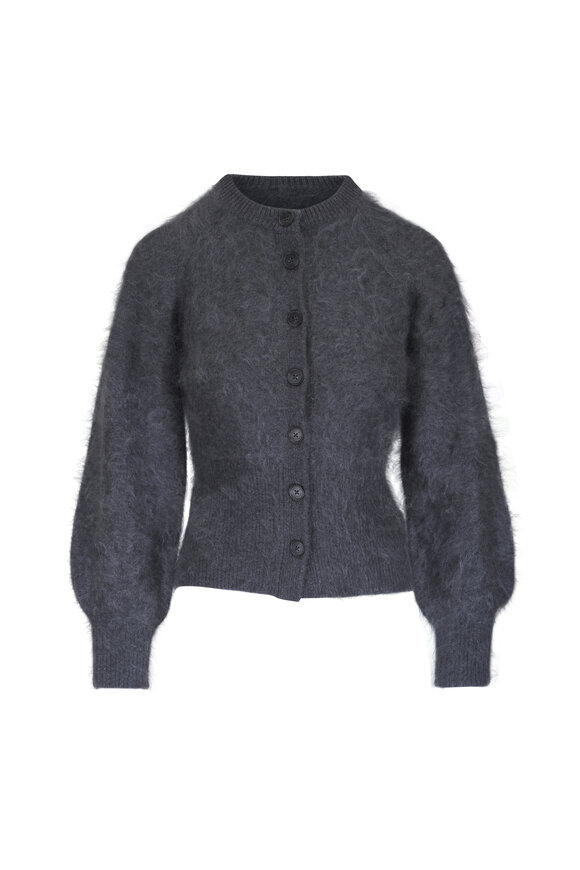 Guest in Residence Grizzly Charcoal Gray Sculpted Cashmere Cardigan - view 1