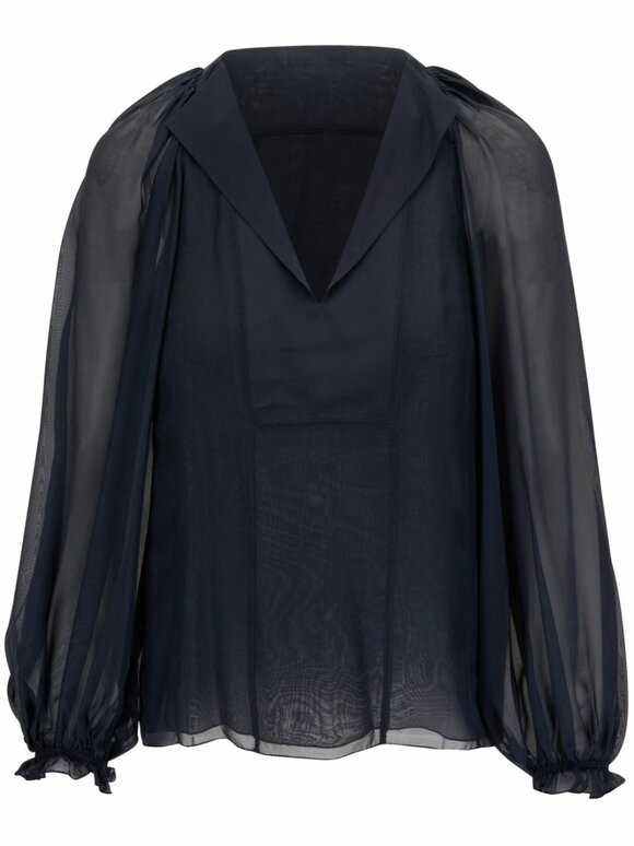 Dorothee Schumacher - Love Of Lightness Navy Sheer Blouse 