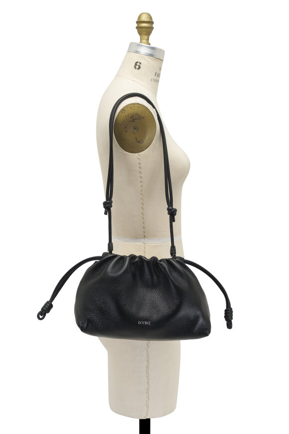 Loewe - Flamenco Black Deerskin Leather Bag