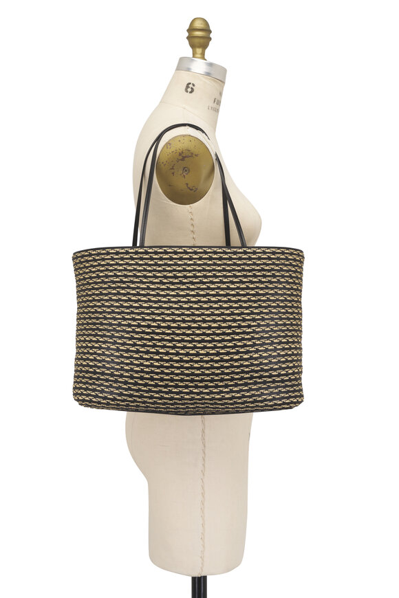 The Row Large Beau Black & Natural Raffia Tote - view 5