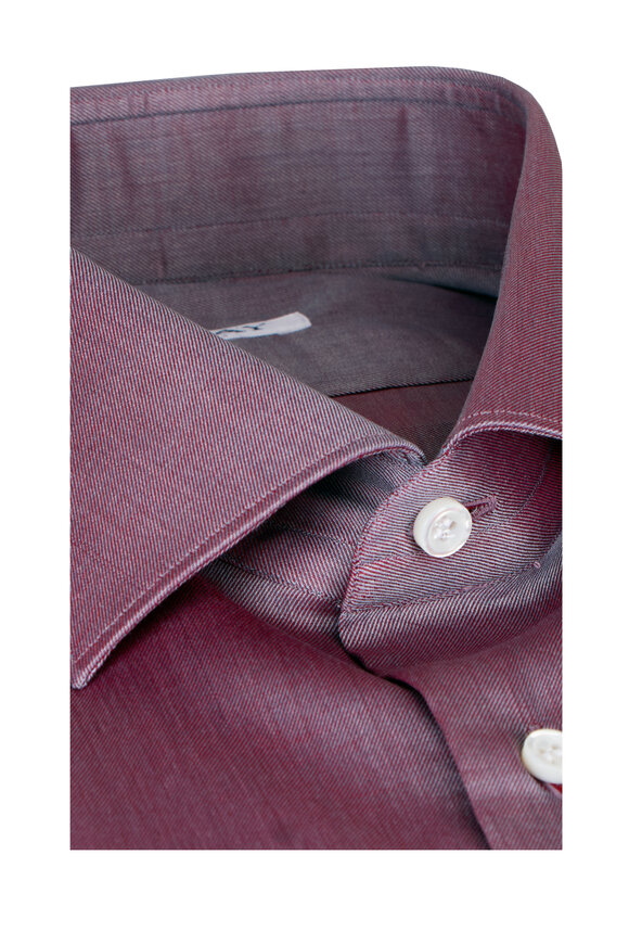 Fray Solid Purple Cotton Sport Shirt - view 2