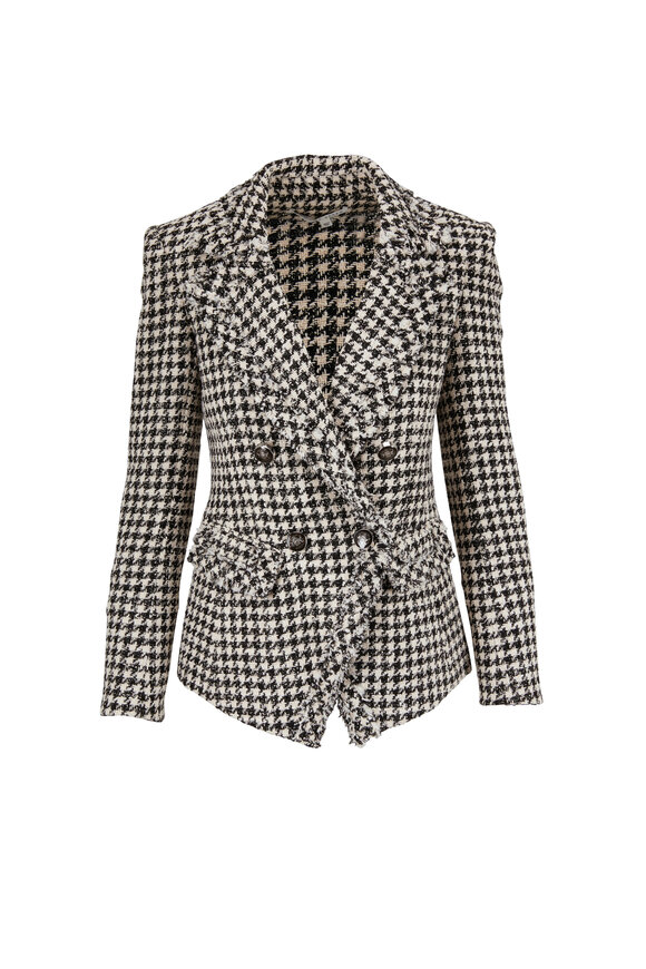 Veronica Beard - Taja Black and White Houndstooth Tweed Jacket 