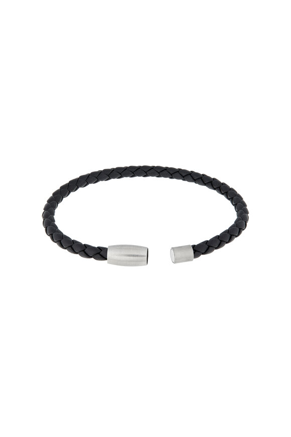 Jan Leslie Black Woven Leather Bracelet - view 2