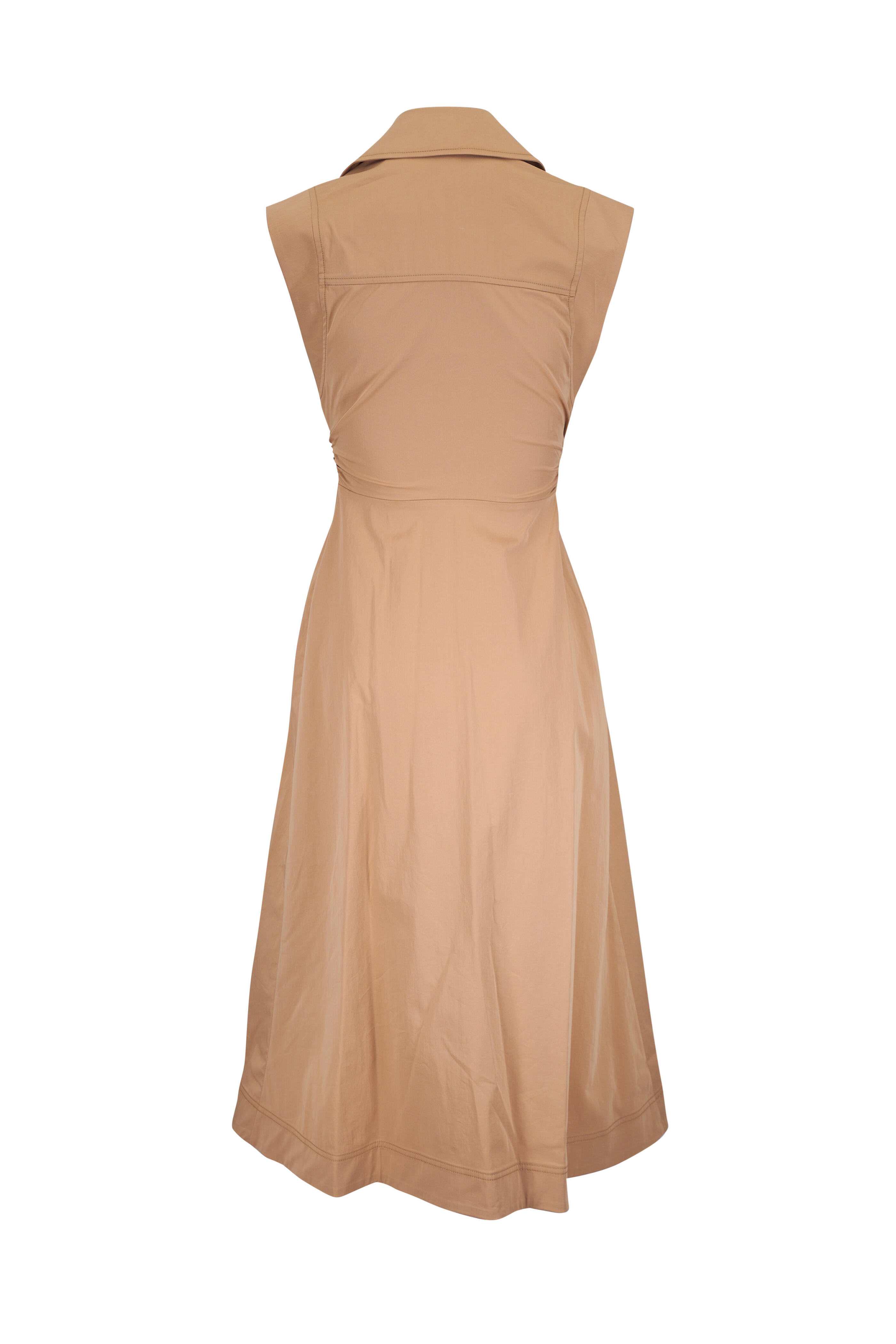 Veronica Beard - Orla Khaki Midi Shirtdress - view 5