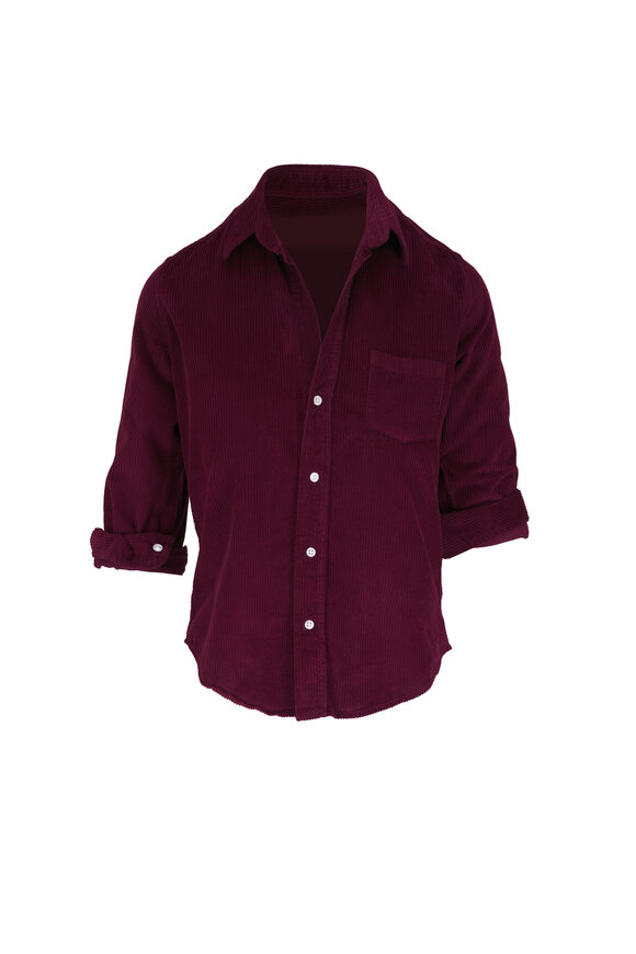 Frank & Eileen Barry Maroon Corduroy Button Up Shirt