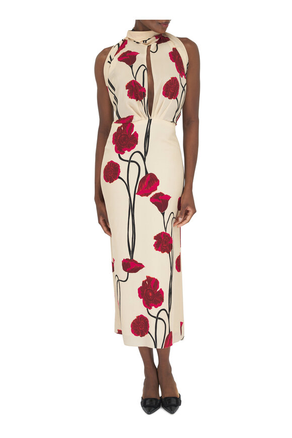 Johanna Ortiz - Parajes Lejanos Floral Silk Midi Dress