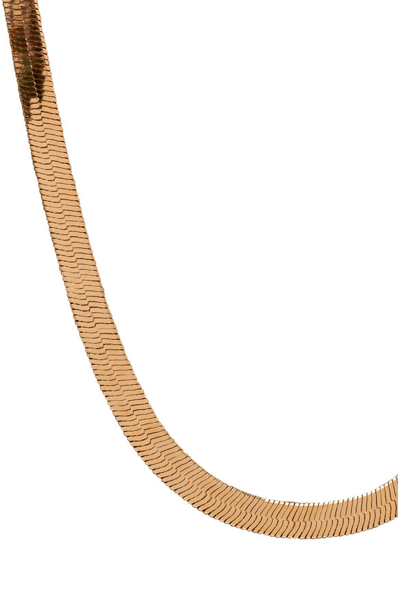 Cristina V. - Thick 16" Herringbone Chain Necklace