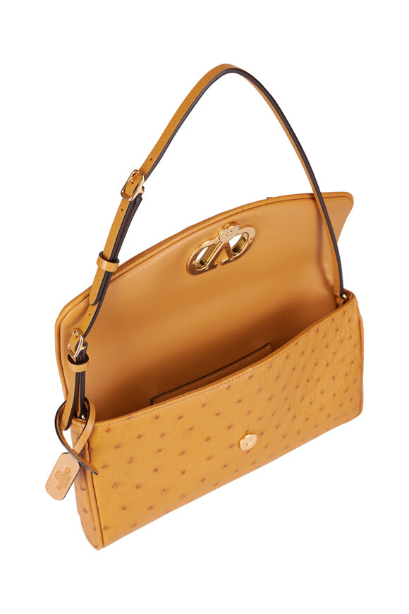 Valentino Garavani Small Devain Light Brown Leather Shoulder Bag - view 4