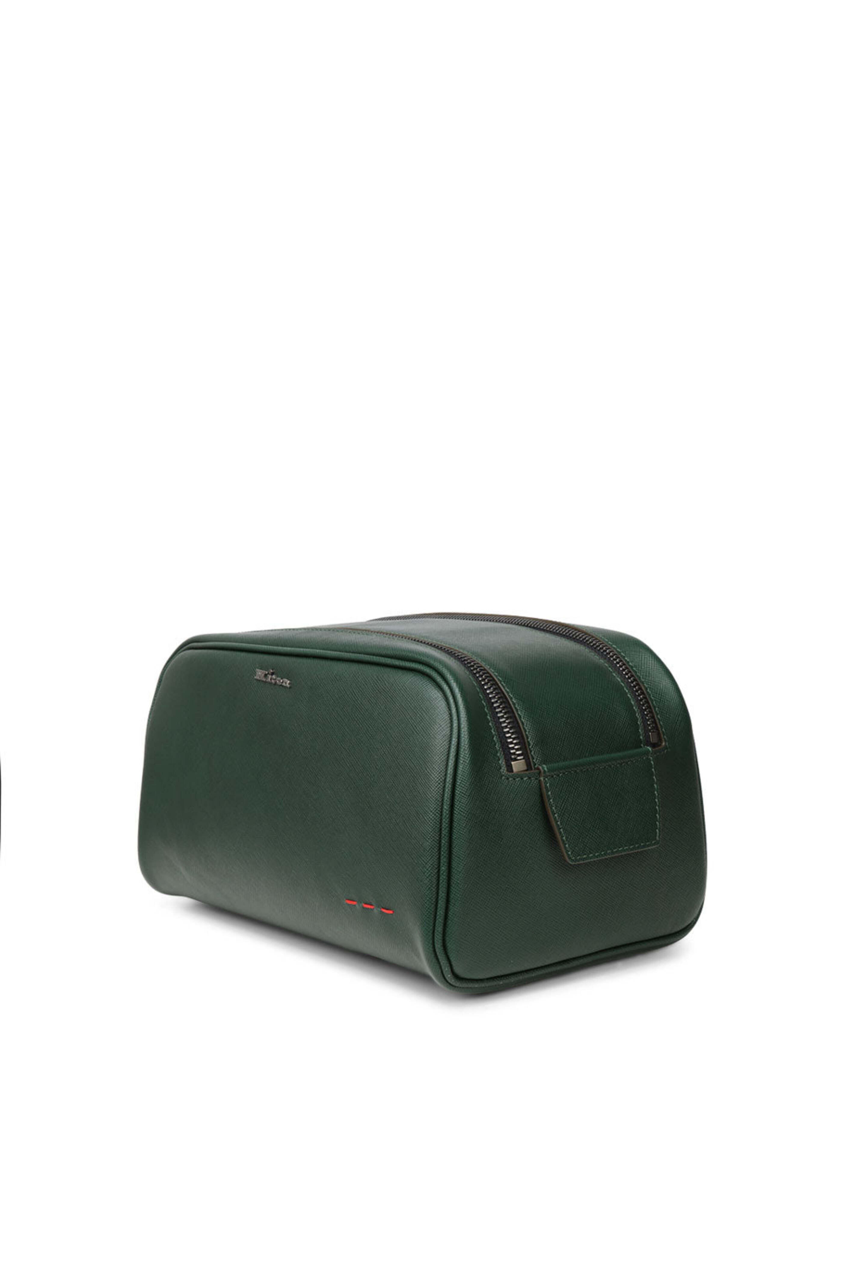 Kiton - Forest Double Zip Saffiano Leather Dopp Kit