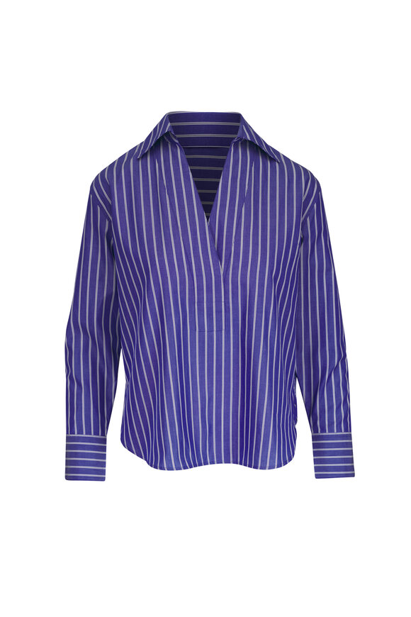 Frame - The Femme Magenta Stretch Silk Shirt | Mitchell Stores