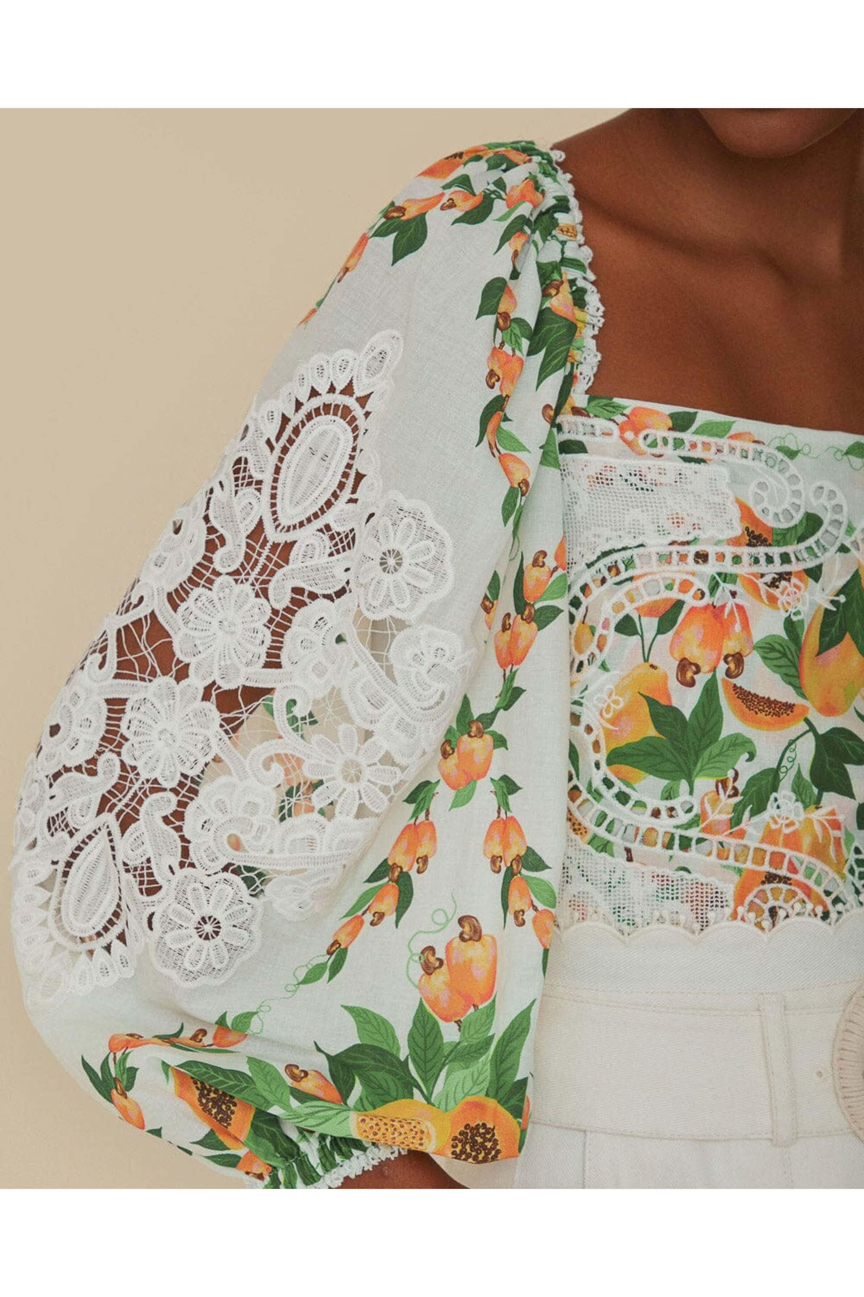 Farm Rio - Off White Papaya Salad Blouse