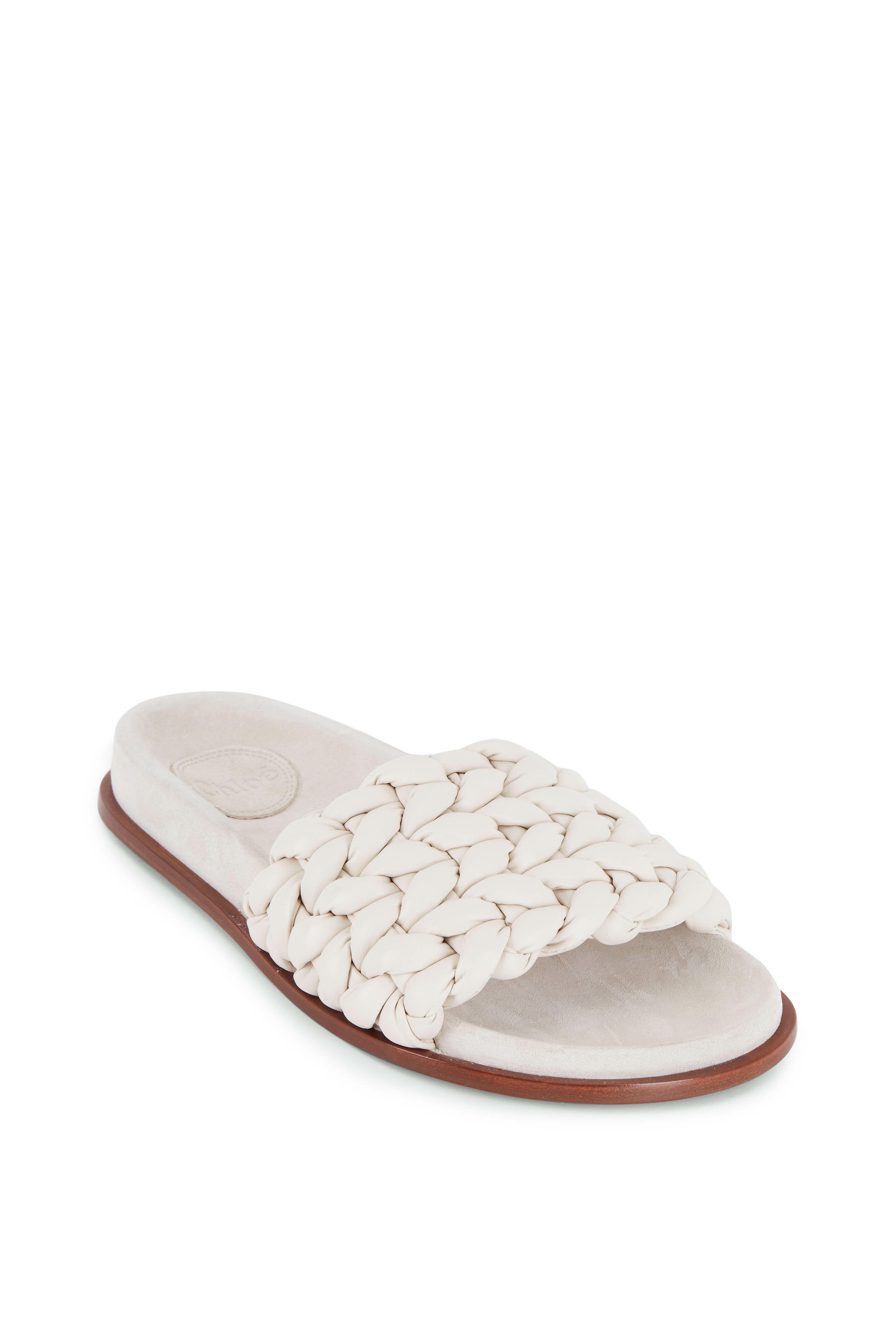 Chloé - Kacey Eggshell Braided Slide | Mitchell Stores