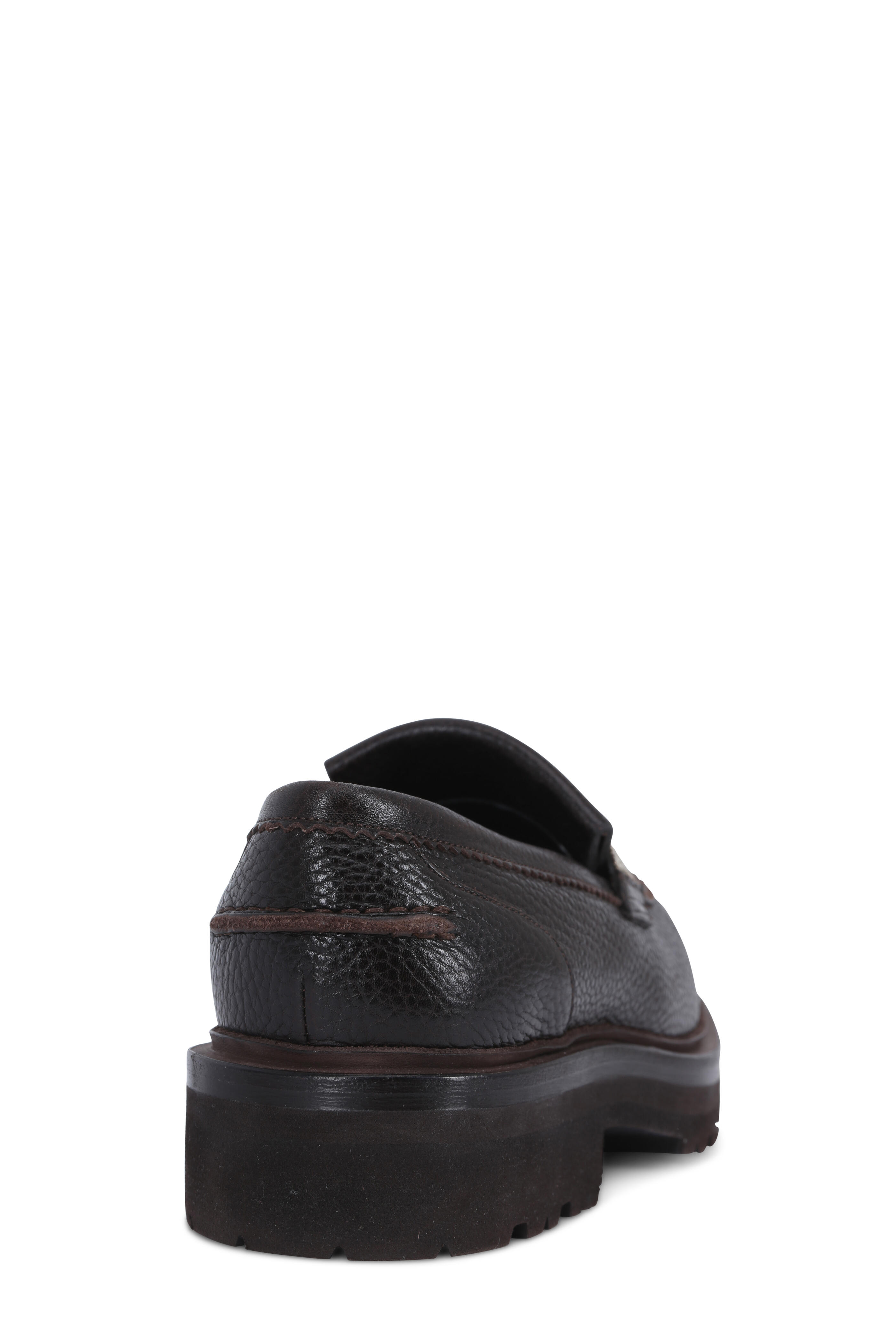 Brunello Cucinelli - Espresso Leather Lug Sole Monili Loafer, 40mm