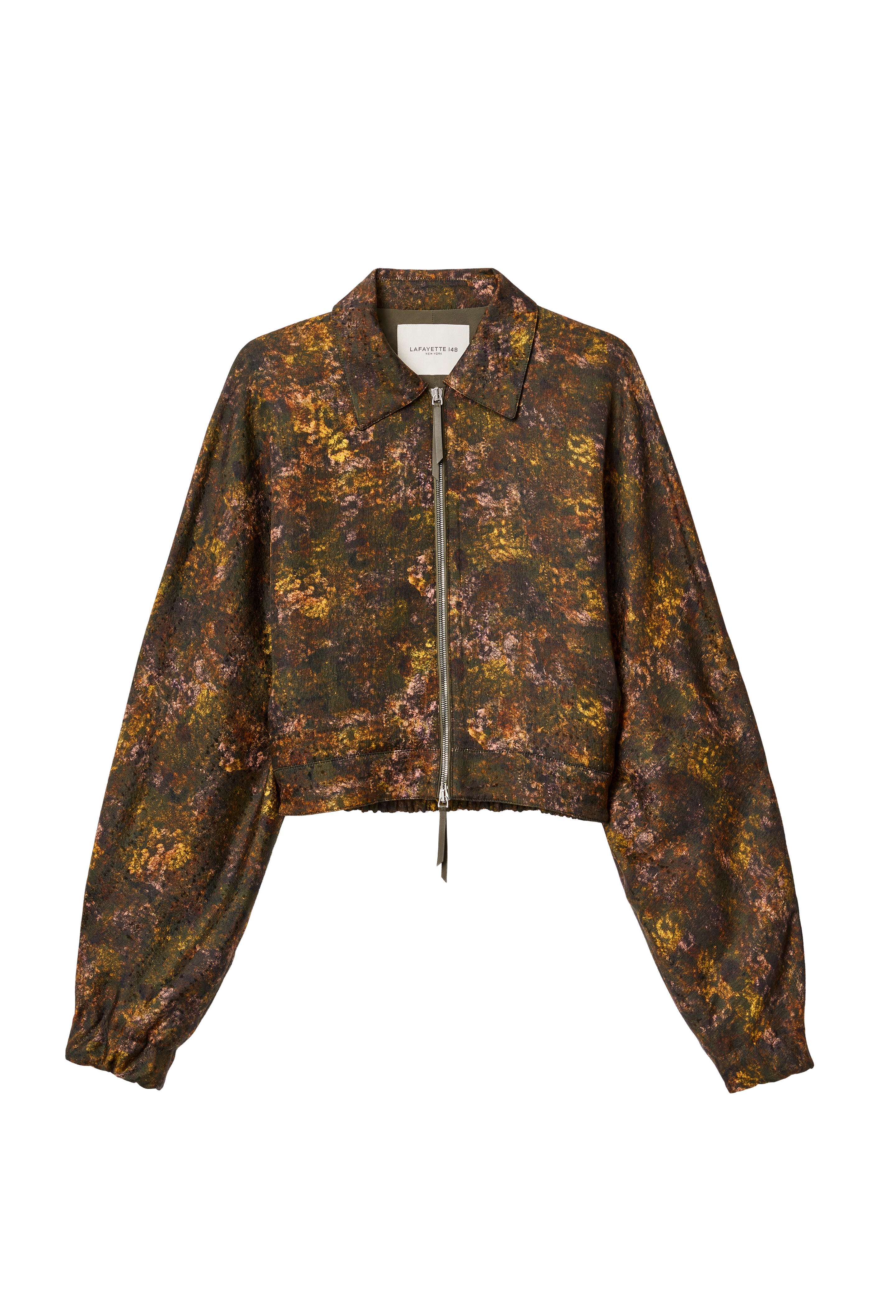 Lafayette 148 New York - Impression Print Silk & Wool Bomber Jacket