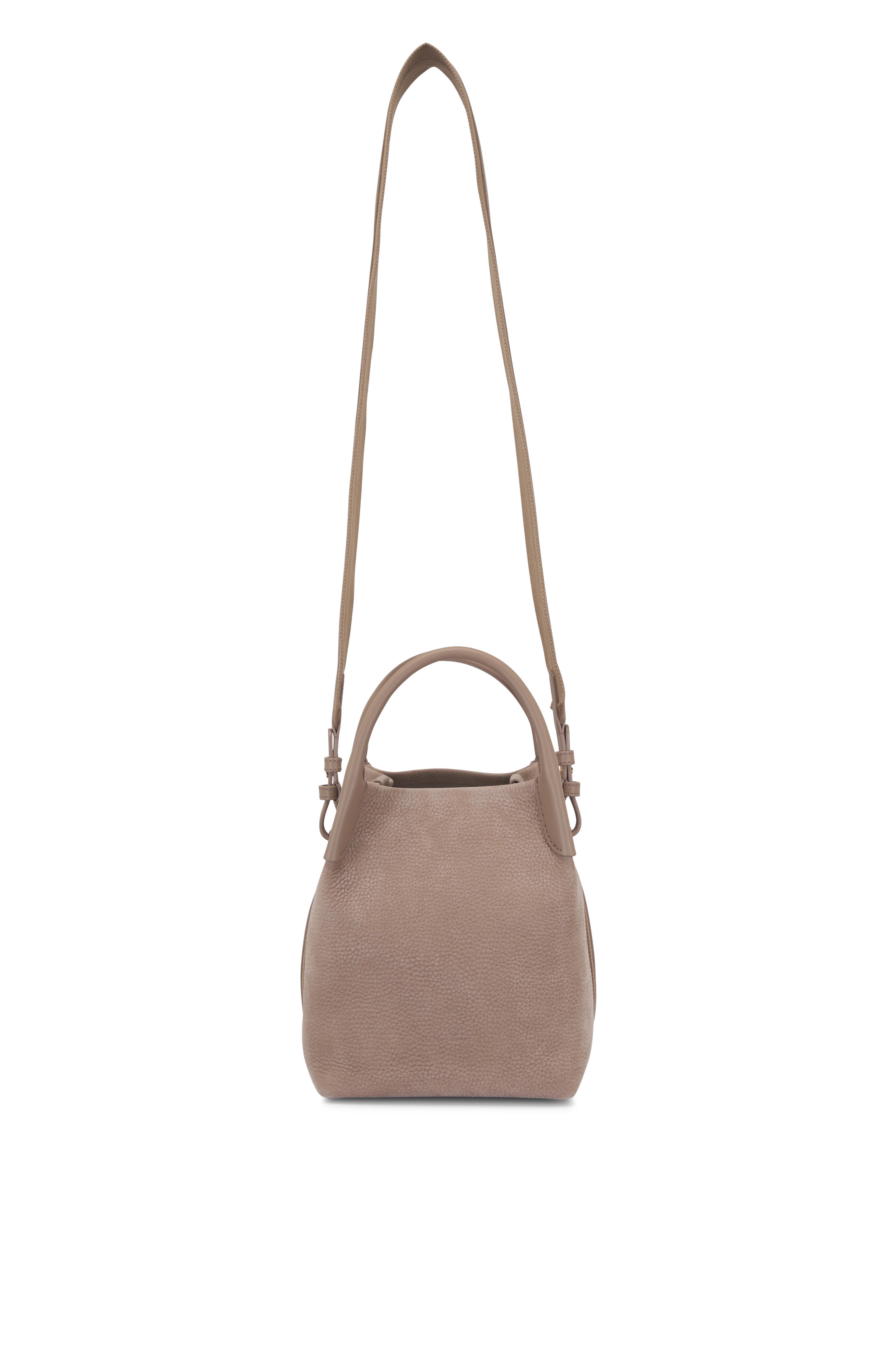 Loro Piana - Small Bale Taupe Leather Bucket Bag