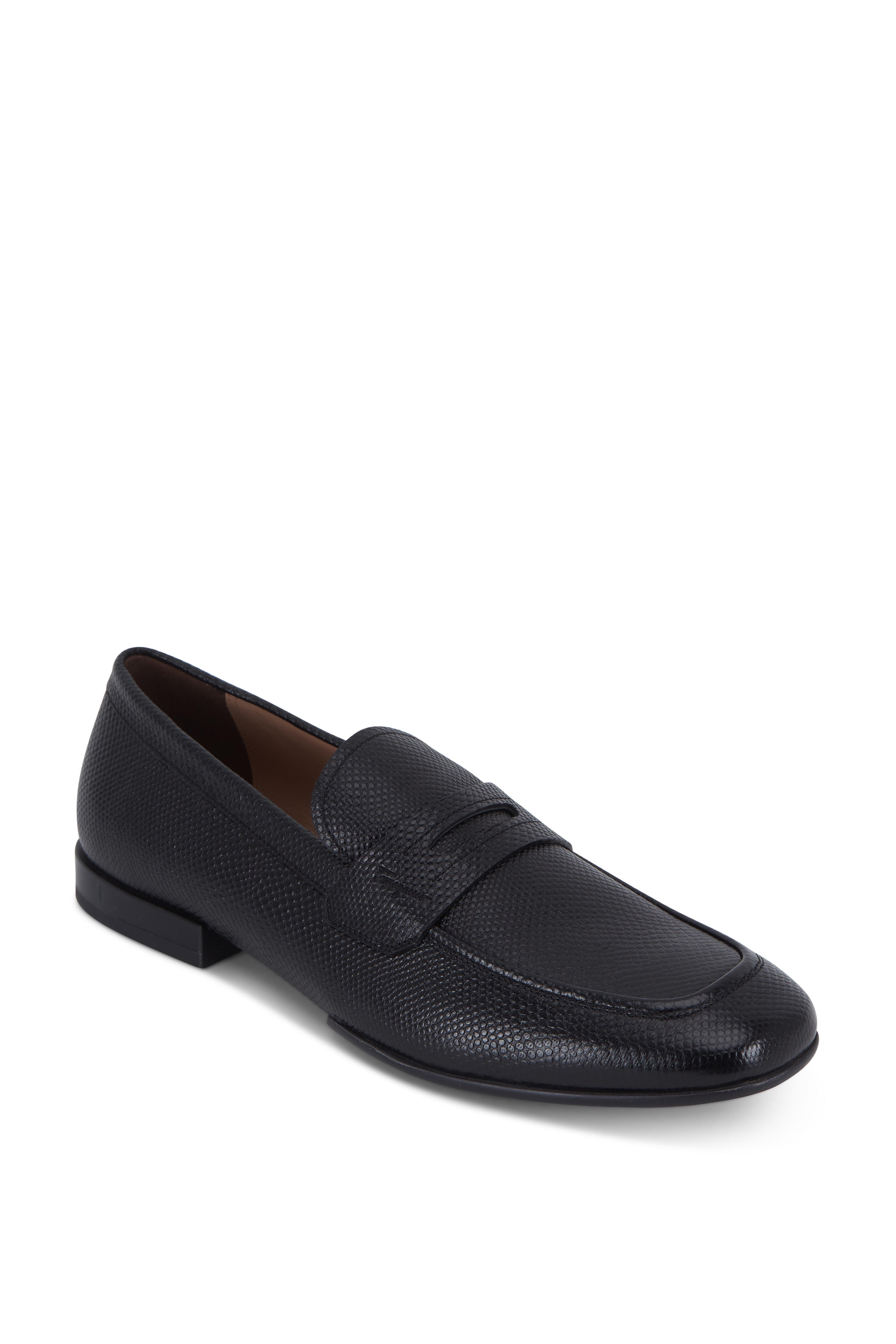 Ferragamo - Brendon Lizard Embossed Leather Penny Loafer - view 1