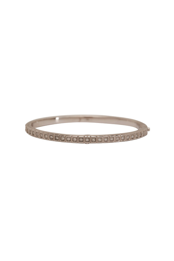 James Banks - White Gold & White Diamond Carousel I Bangle