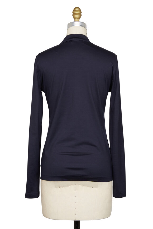 Akris - Navy Blue Silk Top